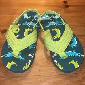 Cat & Jack Green Dino Slip On Sandle NWOT